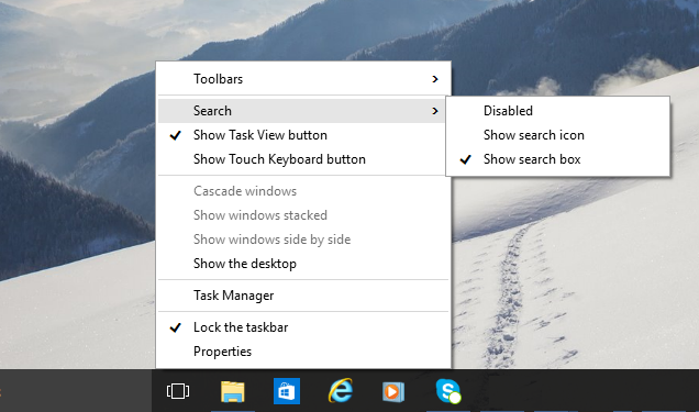 How To Customize Or Disable Search Box On Windows Taskbar Simplehow