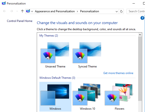 how to make stop windows 10 from changing themes