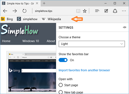 How To Enable Favorites Bar And Import Favorites In Microsoft Edge